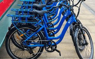 Ebikes on platform crop